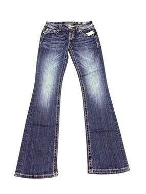 Miss Me Women's Blue Embroidered Boot Cut Jeans size 28 NWT